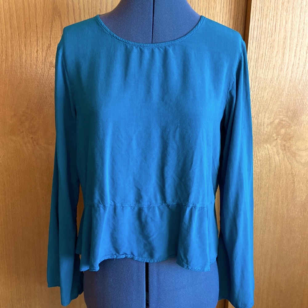 Cloth & Stone Teal Peplum Top